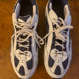 Everlasting White and Navy Tennis Shoes, 9.5W